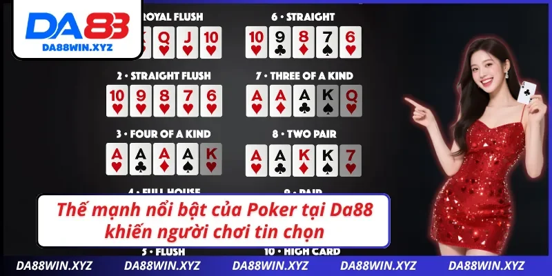 Ưu điểm của Poker tại Da88
